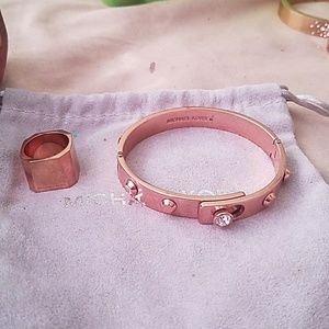 Authentic Michael kors rose gold bracelet and ring